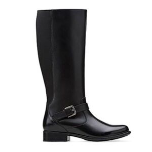 Clarks Collection Black Plaza Pilot Riding Boots